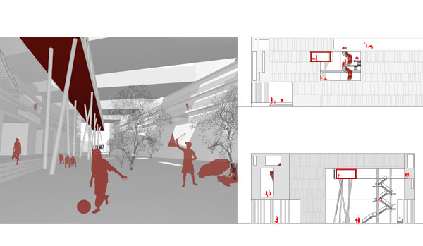cw_Visualization inner courtyard + elevation. 